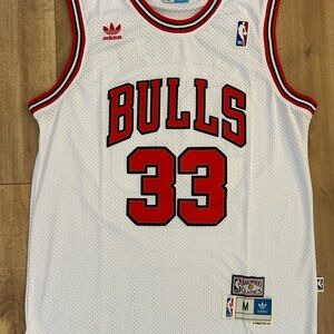 Adidas Bulls White and Red Jersey